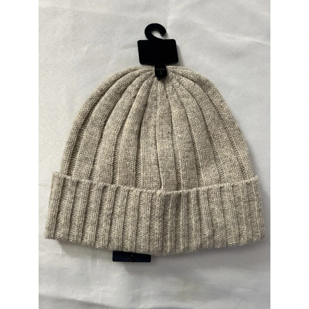 NEW MENS Polo Ralph Lauren Beanie Gray Heather Wool Blend Ribbed Cuff Beanie